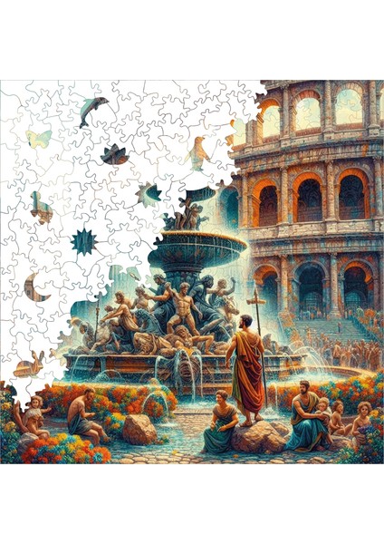 WePuzzleUp Ahşap Puzzle – Efsanevi Roma, 353 Parça, 29x29 cm – Benzersiz Şekilli ve Özel Figürlü, Yapıştırıcı Folyo Dahil, Dekoratif Yetişkin Yapboz - |S1-18|