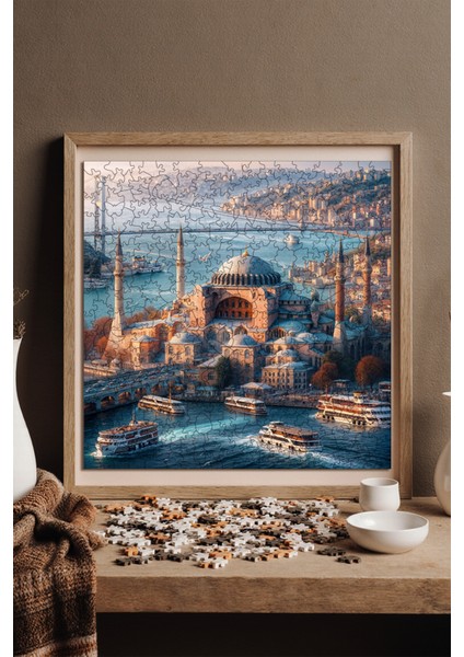 Ahşap Puzzle – Boğazın Incisi Ayasofya, 353 Parça, 29x29 cm – Benzersiz Şekilli ve Özel Figürlü, Yapıştırıcı Folyo Dahil, Dekoratif Yetişkin Yapboz - |S1-13|