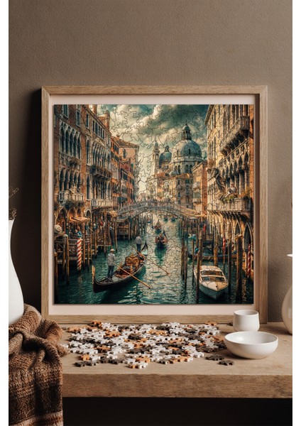 Ahşap Puzzle – Venedik'Te Akşamüstü, 353 Parça, 29x29 cm – Benzersiz Şekilli ve Özel Figürlü, Yapıştırıcı Folyo Dahil, Dekoratif Yetişkin Yapboz - |S1-15|