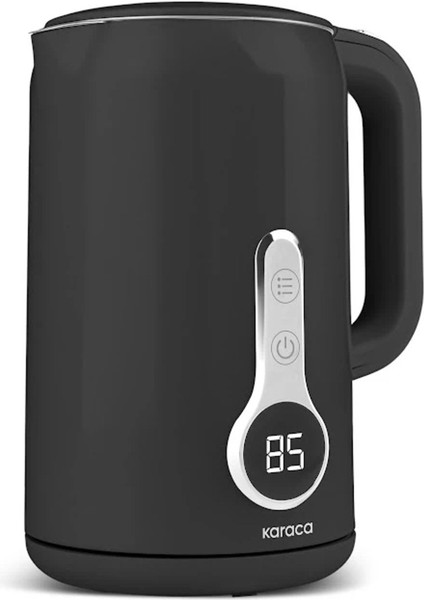 Şık Siyah Çift Katmanlı LED Ekranlı 1,7l Sıcaklık Ayarlı Su Isıtıcı