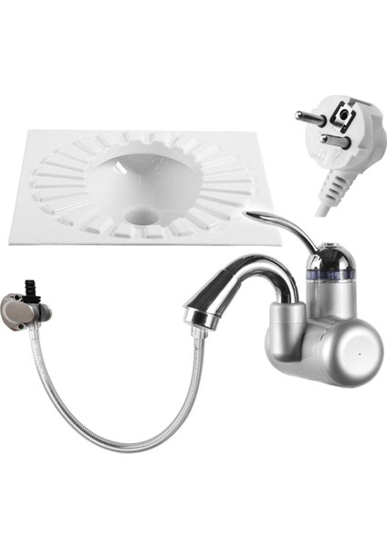Elektrikli Taharet Ani Su Isıtıcı, Gümüş Renkli ve Kullanışlı Musluk