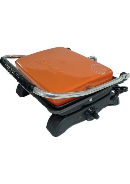 Turuncu Demir Döküm Tost Makinesi 1800W 4-6 Dilim, Ev ve Sanayi Kullanımı