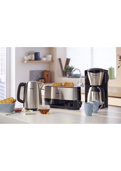 Gümüş Renkli Filtre Kahve Makinesi, Termos Demlikli, Şık ve Kullanışlı Tasarım fiyatları