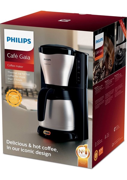 Gümüş Renkli Filtre Kahve Makinesi, Termos Demlikli, Şık ve Kullanışlı Tasarım