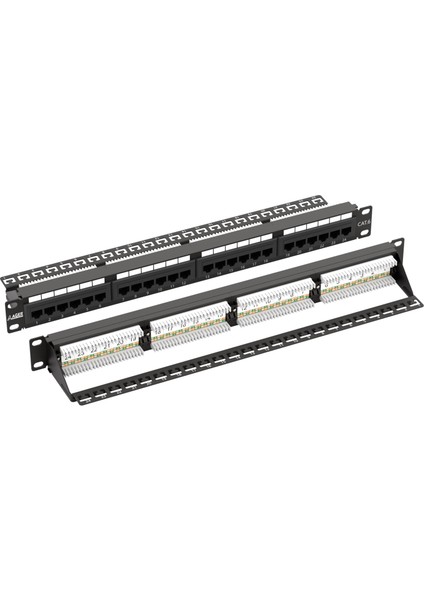 AC-611-24E 8P8C,LSA,ALTIN Kontak 24 Port Cat6 Dolu 1u Zırhsız Patch Panel