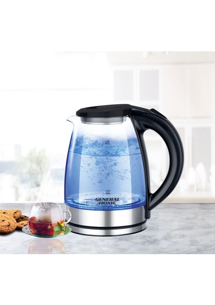 Turuncu Elektrikli Cam Su Isıtıcı, Hafif ve Şık Tasarım