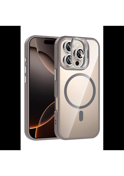 Apple iPhone 16 Pro Max Remim Lensli Magsafe Standlı Kapak