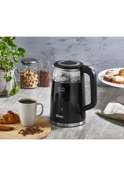 Dijital Çift Duvarlı Su Isıtıcı 1.7l, Ayarlanabilir Isı, Siyah, 2200W fırsatları