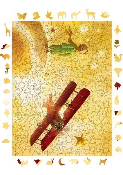 Küçük Prens Ahşap Puzzle Yetişkin Benzersiz Parçalı Yapboz Puzzle Yapıştırıcılı R1-10