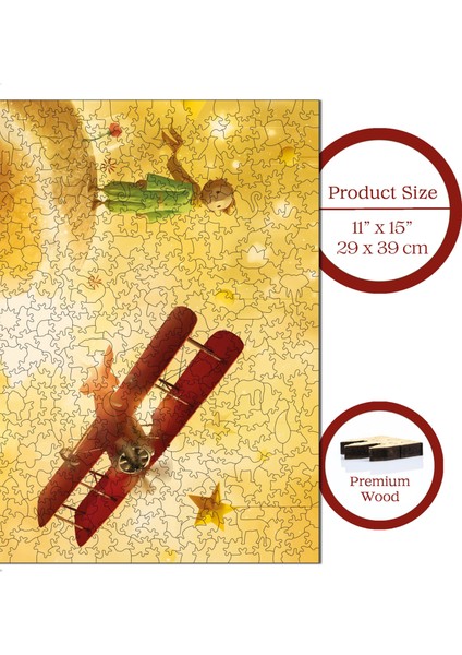 Küçük Prens Ahşap Puzzle Yetişkin Benzersiz Parçalı Yapboz Puzzle Yapıştırıcılı R1-10