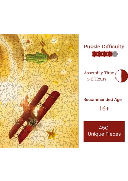 Küçük Prens Ahşap Puzzle Yetişkin Benzersiz Parçalı Yapboz Puzzle Yapıştırıcılı R1-10