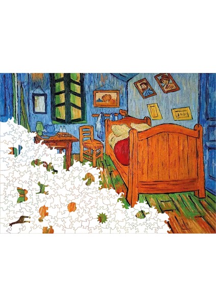 WePuzzleUp Ahşap Puzzle – Van Gogh Arles'teki Yatak Odası, 450 Parça, 29x39 cm – Benzersiz Şekilli ve Özel Figürlü, Yapıştırıcı Folyo Dahil, Dekoratif Yetişkin Yapboz - |R1-13|