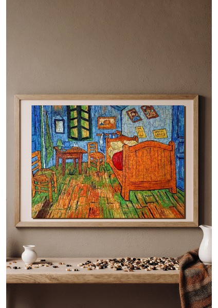 WePuzzleUp Ahşap Puzzle – Van Gogh Arles'teki Yatak Odası, 450 Parça, 29x39 cm – Benzersiz Şekilli ve Özel Figürlü, Yapıştırıcı Folyo Dahil, Dekoratif Yetişkin Yapboz - |R1-13|