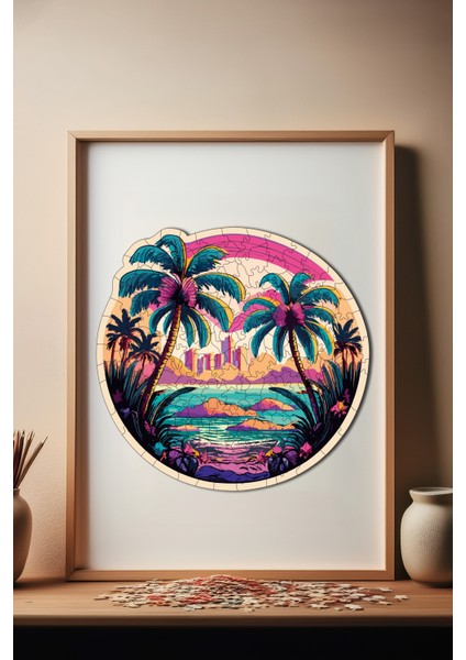 Hawaii Ahşap Puzzle Yetişkin Benzersiz Parçalı Yapboz Puzzle Yapıştırıcılı Wz-15