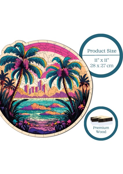 Hawaii Ahşap Puzzle Yetişkin Benzersiz Parçalı Yapboz Puzzle Yapıştırıcılı Wz-15