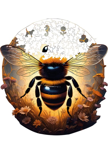 WePuzzleUp Ahşap Puzzle – Arı, 268 Parça, 28x30 cm – Benzersiz Şekilli ve Özel Figürlü, Yapıştırıcı Folyo Dahil, Dekoratif Yetişkin Yapboz - |WZ-22|