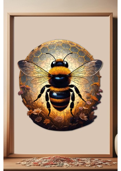 WePuzzleUp Ahşap Puzzle – Arı, 268 Parça, 28x30 cm – Benzersiz Şekilli ve Özel Figürlü, Yapıştırıcı Folyo Dahil, Dekoratif Yetişkin Yapboz - |WZ-22|