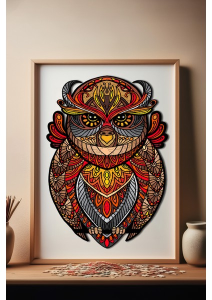 WePuzzleUp Ahşap Puzzle – Baykuş Figür, 211 Parça, 27x38 cm – Benzersiz Şekilli ve Özel Figürlü, Yapıştırıcı Folyo Dahil, Dekoratif Yetişkin Yapboz - |WZ-16|