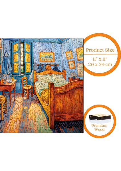 Van Gogh Yatak Odası Reprodüksiyonu Ahşap Puzzle Yetişkin Benzersiz Parçalı Yapboz Puzzle S1-36