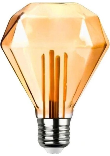 Gd-95 Kırılmaz Gövde Diamond Elmas Kesim 4,5 Watt Amber Rustik Ampul