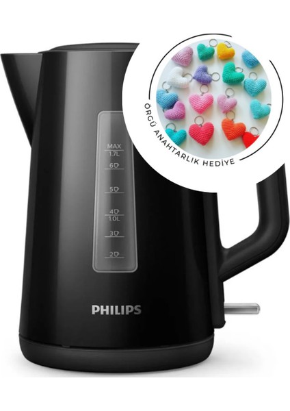 3000 Serisi Siyah Su Isıtıcı & Kettle, Şık ve Dayanıklı Tasarım