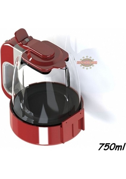 12V Oto Su Isıtıcı ve Kettle 750ML Gizli Rezistans, Kırmızı Renk