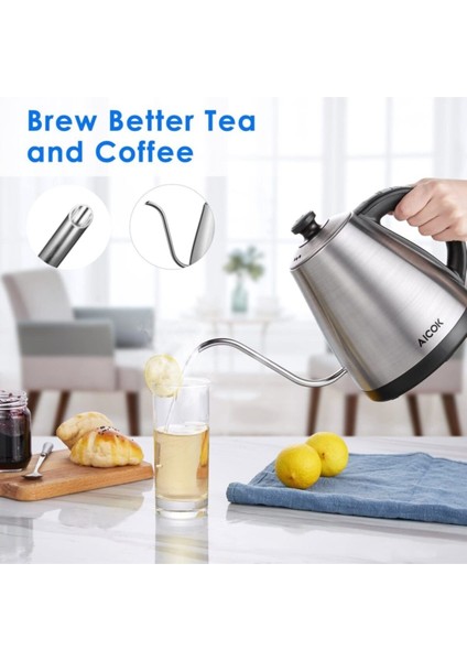 Bordo Elektrikli Kahve Demleme Su Isıtıcı, Uzun Kulp, Şık ve Kullanışlı Tasarım fırsatları