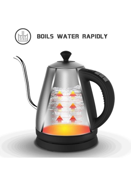 Bordo Elektrikli Kahve Demleme Su Isıtıcı, Uzun Kulp, Şık ve Kullanışlı Tasarım indirimleri