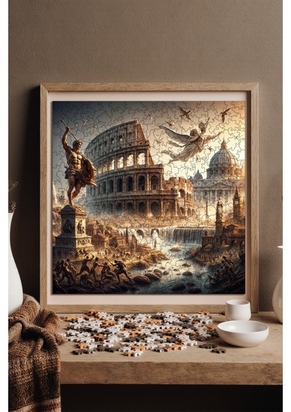 Ahşap Puzzle – Antik Roma, 353 Parça, 29x29 cm – Benzersiz Şekilli ve Özel Figürlü, Yapıştırıcı Folyo Dahil, Dekoratif Yetişkin Yapboz - |S1-17|