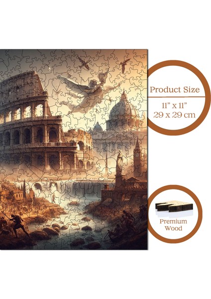 Ahşap Puzzle – Antik Roma, 353 Parça, 29x29 cm – Benzersiz Şekilli ve Özel Figürlü, Yapıştırıcı Folyo Dahil, Dekoratif Yetişkin Yapboz - |S1-17|