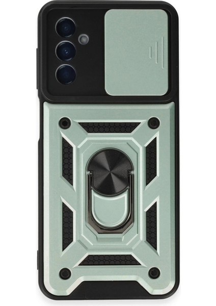 Samsung Galaxy A14 4g Kılıf Pars Lens Yüzüklü Silikon - Yeşil