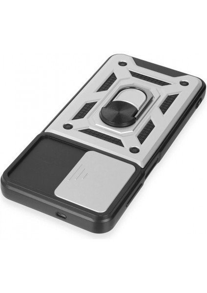 Samsung Galaxy A14 4g Kılıf Pars Lens Yüzüklü Silikon - Gümüş