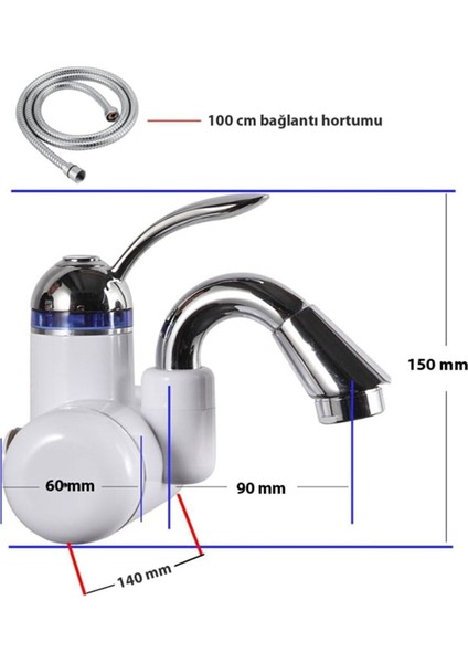 Beyaz Elektrikli Taharet Ani Su Isıtıcı Musluk, Pratik ve Şık Tasarım fiyatları
