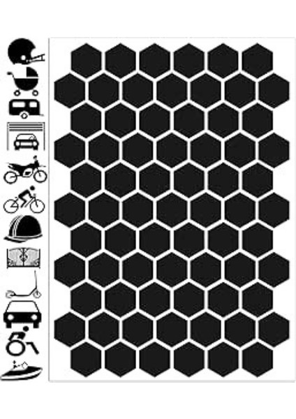 Universal Kaydırmaz 6D Karbon Bal Peteğ Yan Tank Pad 288 (1,5*1,5cm )Adet