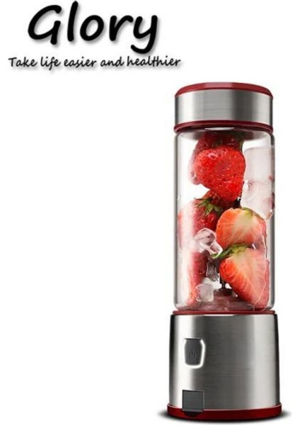 Taşınabilir 450ML Metal Kişisel Blender Shake ve Smoothies Için Keskin Bıçaklı