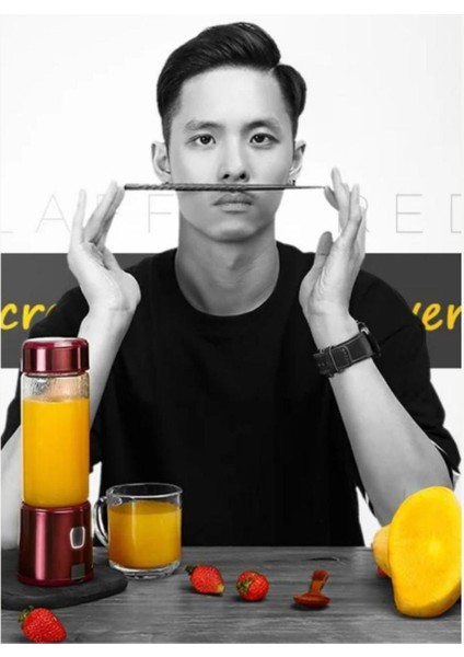 Taşınabilir 450ML Metal Kişisel Blender Shake ve Smoothies Için Keskin Bıçaklı indirimleri