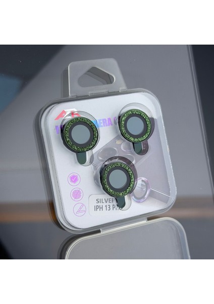 iPhone 13 Pro / Pro Max Uyumlu Kamera Lens Koruyucu – Yeşil Taşlı (Green) fiyatları