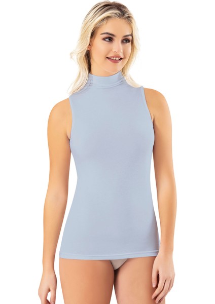 Incili Kadın Atlet Sıfır Kol Balıkçı Yaka Modal