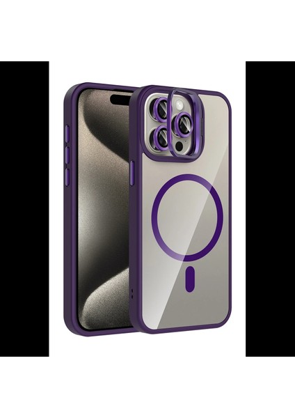 Apple iPhone 14 Pro Max Remim Lensli Magsafe Standlı Kapak