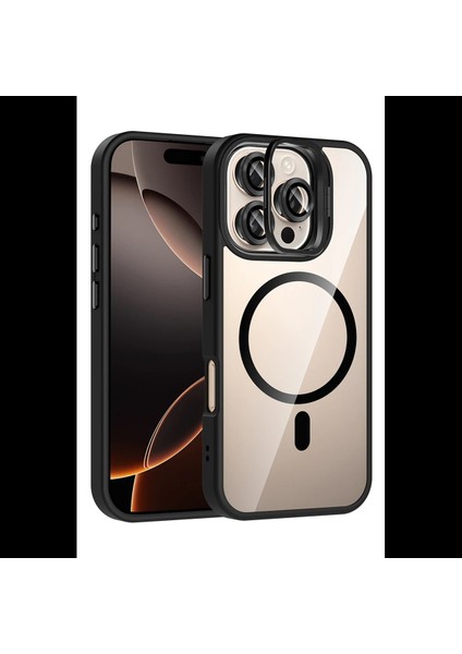 Apple iPhone 16 Pro Remim Lensli Magsafe Standlı Kapak