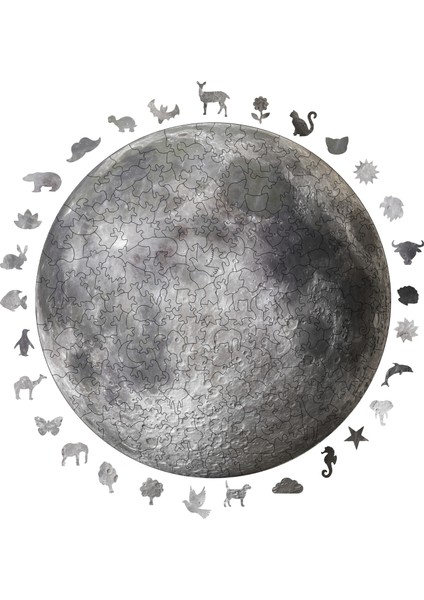 Ahşap Puzzle – Dolunay, 252 Parça, 29x29 cm – Benzersiz Şekilli ve Özel Figürlü, Yapıştırıcı Folyo Dahil, Dekoratif Yetişkin Yapboz - |A1-03|