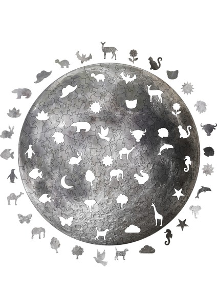 Ahşap Puzzle – Dolunay, 252 Parça, 29x29 cm – Benzersiz Şekilli ve Özel Figürlü, Yapıştırıcı Folyo Dahil, Dekoratif Yetişkin Yapboz - |A1-03|