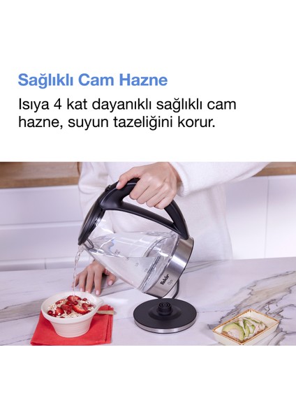 Gri Cam Su Isıtıcı, Şık ve Pratik Tasarım, Renkli Seçeneklerle Kullanışlılık fırsatları