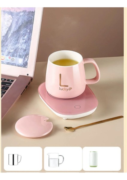 Pembe Elektrikli Kupa Isıtıcı, Sıcak Tutma Bardak, Modern Tasarım