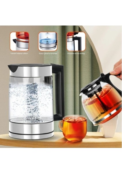 Gri Çok Fonksiyonlu Elektrikli Çay ve Kettle, Pratik ve Şık Tasarım fiyatları
