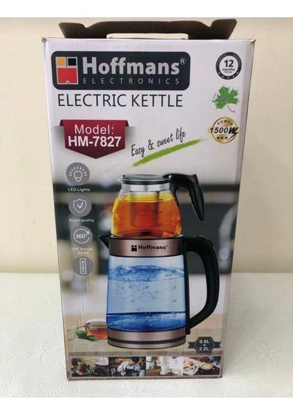 Gri Çok Fonksiyonlu Elektrikli Çay ve Kettle, Pratik ve Şık Tasarım