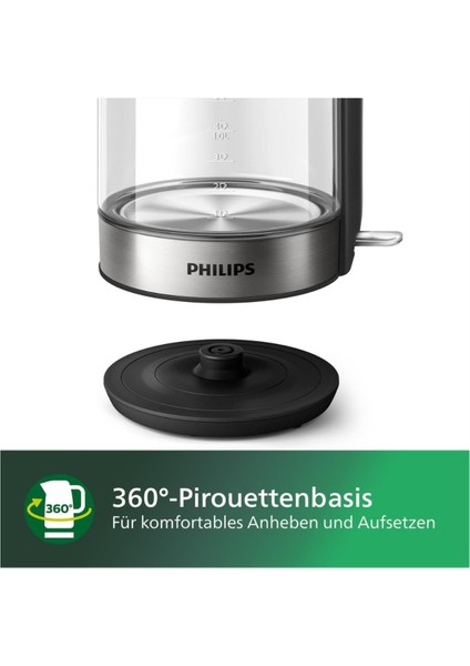 2200 W, 1.7 L Kapasiteli, Modern ve Şık Tasarımlı Su Isıtıcı, Gri Renk indirimleri