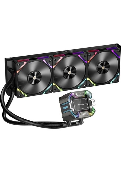 x Starshıp 360MM Siyah Argb IPS 2.4&quot; Dijital Ekranlı Am5,am4 / Lga 1851,LGA1700 Premıum Işlemci Sıvı Soğutucu