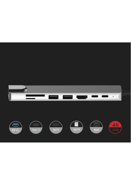Type-C Macbook Matebook RJ45 Ethernet USB 3.0 Kart Okuyucu HDMI Çevirici indirimleri