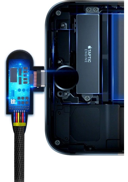 Apple Lightning 90 Derece LED Işık Gamer Şarj ve Data Kablo fırsatları
